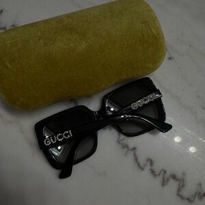 Gucci Black Sunglasses with Sparkling Details